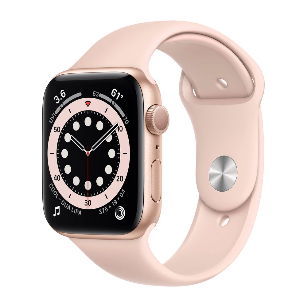 apple watch series 4 gold aluminum case pink sand sport band